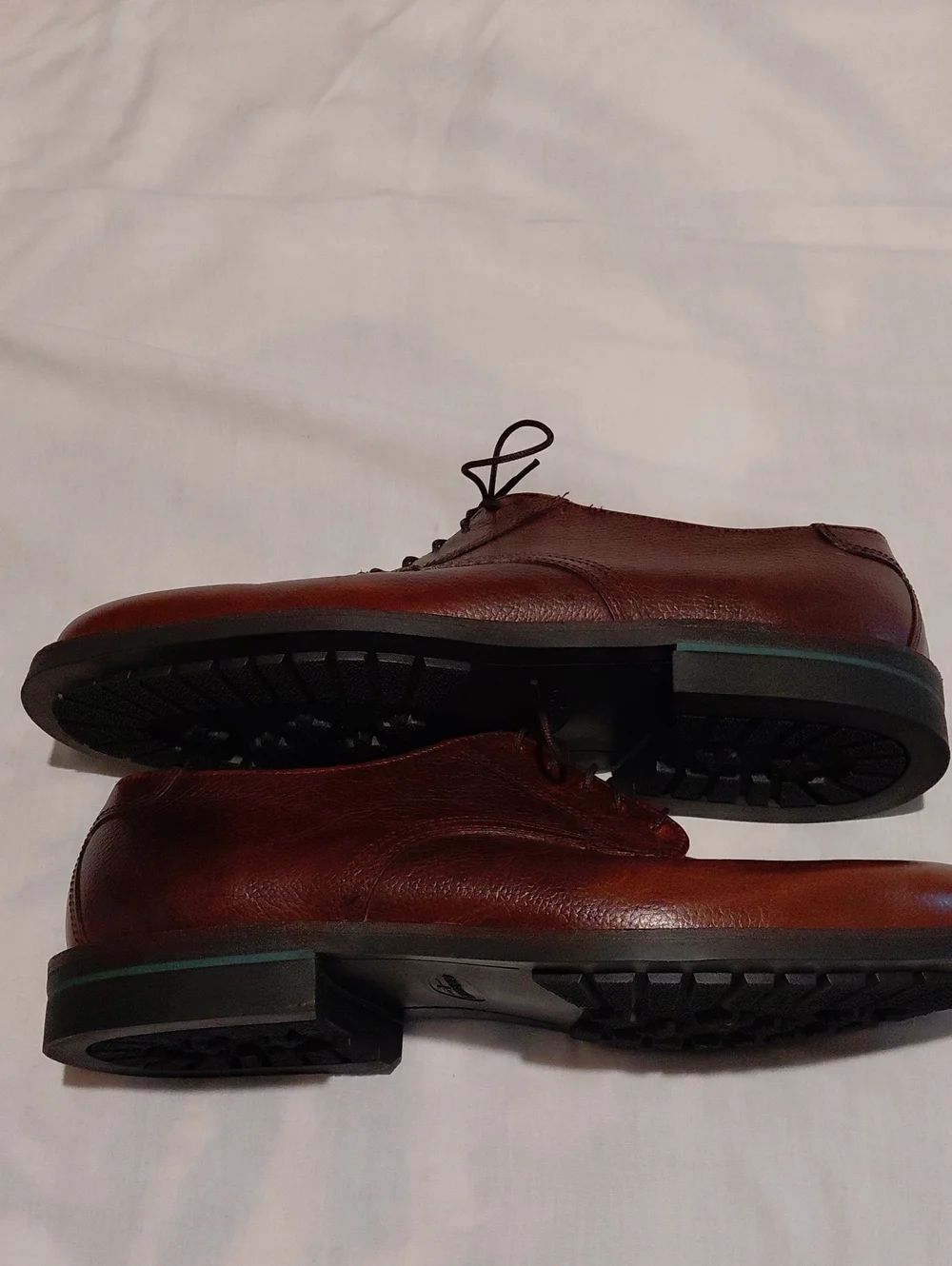 GH Bass Pebbled Leather Derby Style Men's Shoe Size 12 Dark Brown